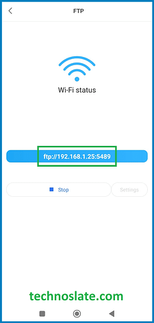 Wireless File Transfer - MI - Get FTP Address