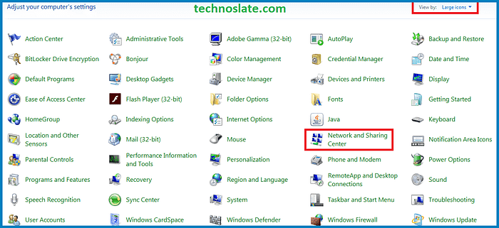 How to Disable Internet in Windows - Network and Sharing Center 1